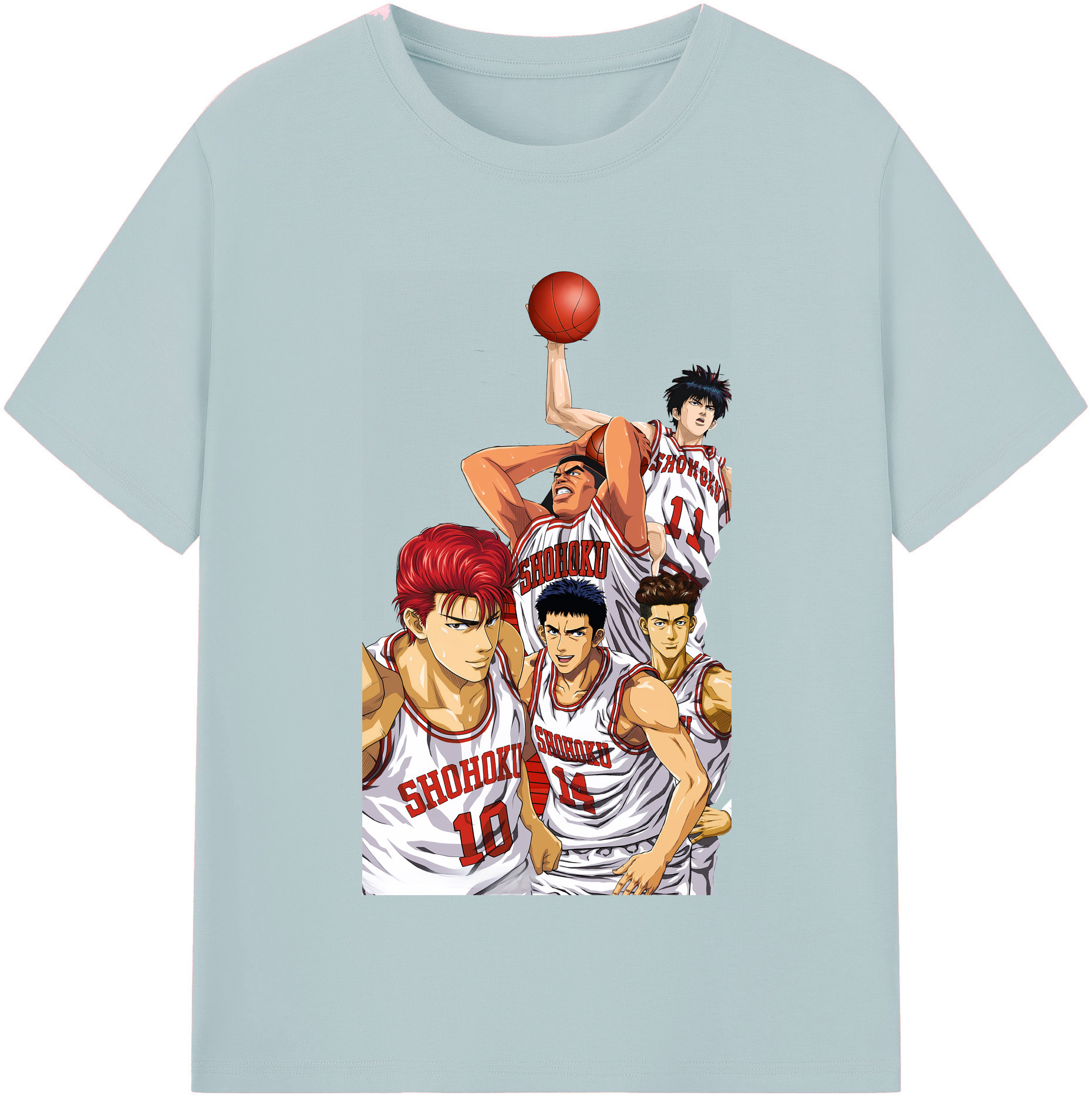 SLAM DUNK／スラムダンク 綿100％半袖Tシャツ（フロントプリント）